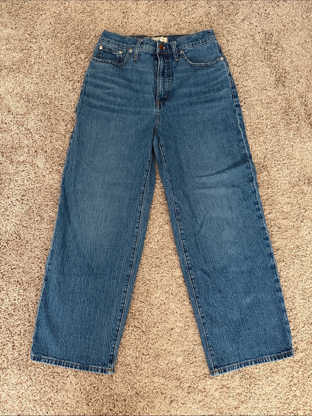 Madewell Wide-Leg Ankle Jeans in Medium Blue